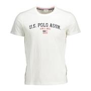 U.s. Polo Assn. Logo Print Crew Neck Cotton Tee White, Herr