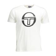 Sergio Tacchini Logo Print Bomull Tee White, Herr