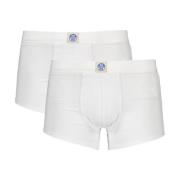 North Sails Bomull Boxershorts Bi-Pack Elastisk Midja White, Herr