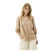 IN Front Flora Skjorta Sand Blus Beige, Dam