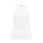 The Attico Kristall Rib Jersey Tank Top White, Dam