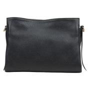 Estro Svart Läder Crossbody Väska Black, Dam