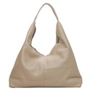 Estro Sand Beige Hobo Väska Italienskt Läder Beige, Dam