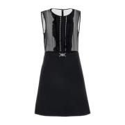 Versace Elegant Georgette Mini Dress Black, Dam