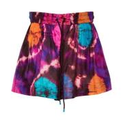 Zimmermann Tie-Dye Silkes Shorts High-Waisted Multicolor, Dam