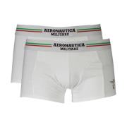 Aeronautica Militare Bomullsboxershorts Elastisk Midja Paket White, He...