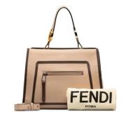 Fendi Vintage Pre-owned Laeder axelremsvskor Beige, Dam