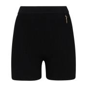 Jacquemus Svarta Ribbstickade Höga Midjeshorts Black, Dam