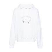 Off White Vit hoodie med delad logotyptryck White, Herr