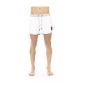 Bikkembergs Vita badshorts med unik fronttryck White, Herr