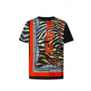 Just Cavalli Zebra Print Logo T-Shirt Multicolor, Herr