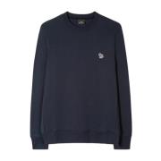 Paul Smith Mörkblå Zebra Logo Sweatshirt O-Neck Blue, Herr