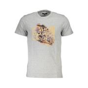 Cavalli Class Tryck Logo Kortärmad T-shirt Gray, Herr