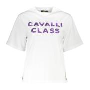 Cavalli Class Stilig Logo Print T-shirt White, Dam