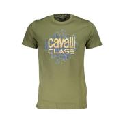 Cavalli Class Tryck Logo Kortärmad T-tröja Green, Herr