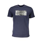 Cavalli Class Tryckt Rund Hals T-shirt Blue, Herr