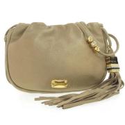 Jimmy Choo Pre-owned Pre-owned Tyg axelremsvskor Beige, Dam