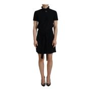 Dsquared2 Svart Sheath Mini Klänning med Logo Black, Dam