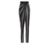 Balmain Asymmetriska draperade satinbyxor Multicolor, Dam