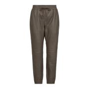 Co'Couture Elephant Läderjoggers Shilohcc Modell Brown, Dam