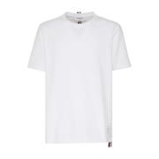 Thom Browne Vit Bomull T-shirt Rund Krage Korta ärmar White, Herr