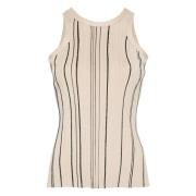 TotêMe Fläta Tank Top Beige, Dam