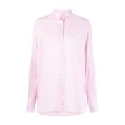Finamore Rosa Button-Up Skjorta Oversize Ram Pink, Dam