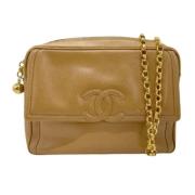 Chanel Vintage Pre-owned Laeder axelremsvskor Beige, Dam