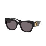 Gucci Fyrkantiga Cat Eye Solglasögon Black, Dam