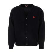 Kenzo Oversize Svart Ull Cardigan Black, Herr