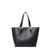 Versace Stilren Shopper Väska med Pouch Black, Dam