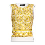 Dolce & Gabbana Topp med 'Majolica'-tryck Yellow, Dam