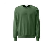 C.p. Company Sweatshirt med Crewneck och Lins Detalj Green, Herr
