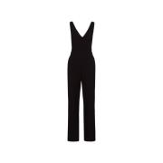 IVY OAK Svart V-ringad Jumpsuit Black, Dam