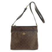 Coach Pre-owned Pre-owned Tyg axelremsvskor Brown, Dam