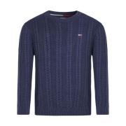 Tommy Jeans Blå Crew Neck Sweater Blue, Herr