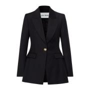 IVY OAK Skräddarsydd Blazer med Gyllene Knappdetaljer Black, Dam