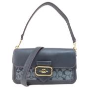 Coach Pre-owned Pre-owned Tyg axelremsvskor Blue, Dam