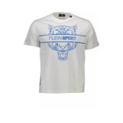 Plein Sport Tryckt T-shirt med rund hals White, Herr