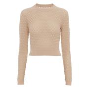 Chloé Rosa Crewneck Sweater Ribbad Mudd Pink, Dam