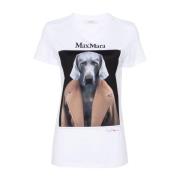 Max Mara Hundtryck T-shirts och Polos White, Dam