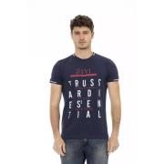 Trussardi Blå kortärmad snygg T-shirt Blue, Herr