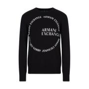 Armani Exchange Ekologisk Bomull Kashmir Tröja Black, Herr