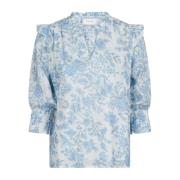 Neo Noir Davina Rose Field Blouse Ljusblå Blue, Dam