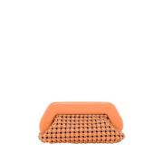 THEMOIRè Flame Knots Clutch Väskan Veganskt Tyg Orange, Dam