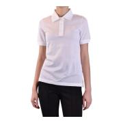 Burberry Vit Polo T-shirt Ss22 White, Dam