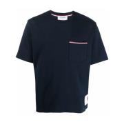 Thom Browne Blå Oversized Ficka T-shirt Blue, Herr