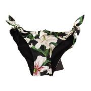 Dolce & Gabbana Elegant Lilje Print Bikini Underdel Multicolor, Dam