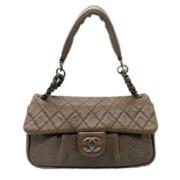 Chanel Vintage Pre-owned Tyg axelremsvskor Brown, Dam