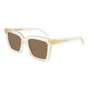 Bottega Veneta Crystal/Brown Sunglasses Bv1005S White, Dam